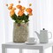 5 Stems UV-Resistant Artificial Silk Ranunculus Flowers – 23" Tall Orange Faux Blooms with Bendable Stems for Wedding Centerpieces, Home & Event Decor